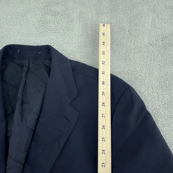 Chaps Ralph Lauren Mens Navy Blazer Jacket Pure New Wool Size 42 Regular 4458 - Picture 5 of 10